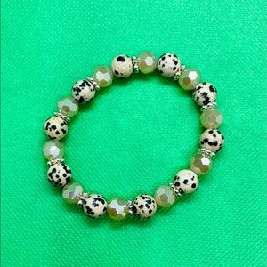 Dalmatian Jasper Stretchy Bracelet